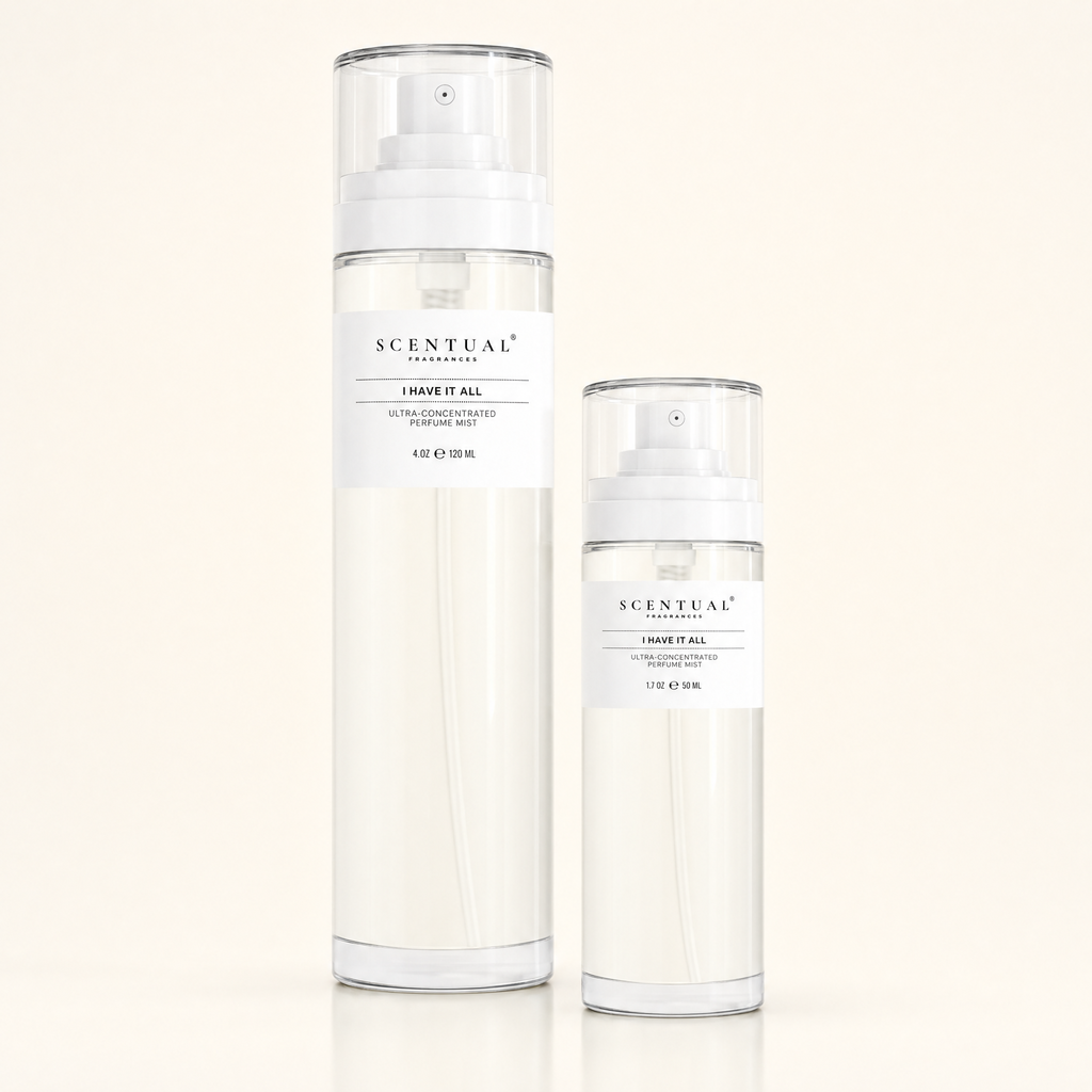4 oz and 1.7 oz perfume mist bottles side by side
